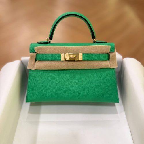 Hermes Mini Kelly 20 Cactus Green Epsom Leather GHW