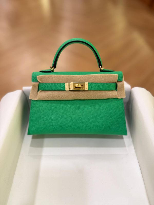 Hermes Mini Kelly 20 Cactus Green Epsom Leather GHW
