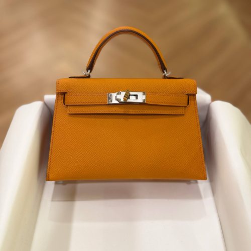 Hermes Mini Kelly 20 Chevre Mysore Epsom Leather SHW