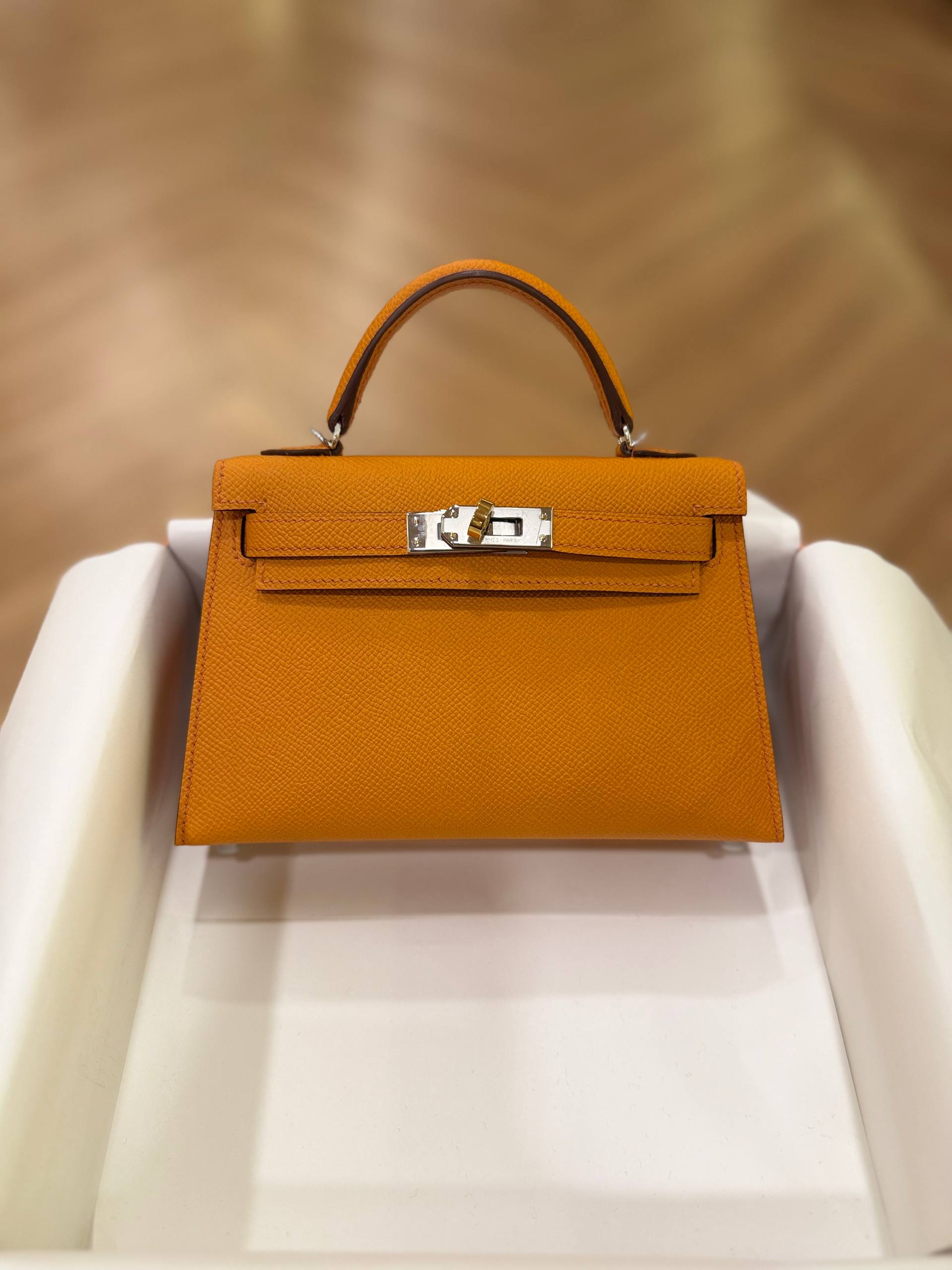 Hermes Mini Kelly 20 Chevre Mysore Epsom Leather SHW Hermes Mini Kelly 20 Chevre Mysore Epsom Leather SHW
