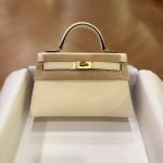 Hermes Mini Kelly 20 Craie Epsom Leather GHW
