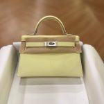 Hermes Mini Kelly 20 Jaune Poussin Epsom Leather SHW