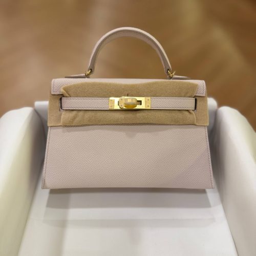 Hermes Mini Kelly 20 Mauve Pale