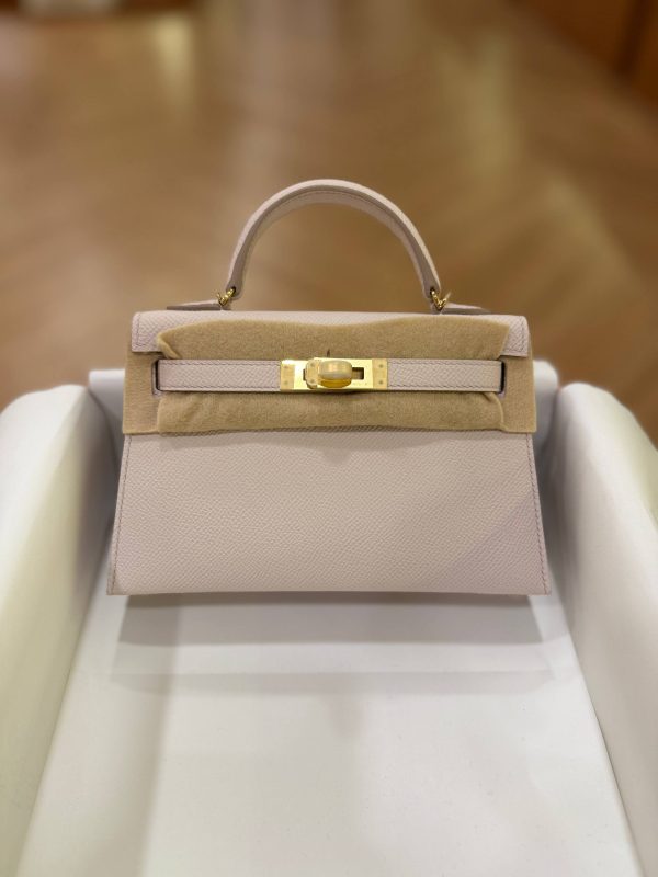 Hermes Mini Kelly 20 Mauve Pale