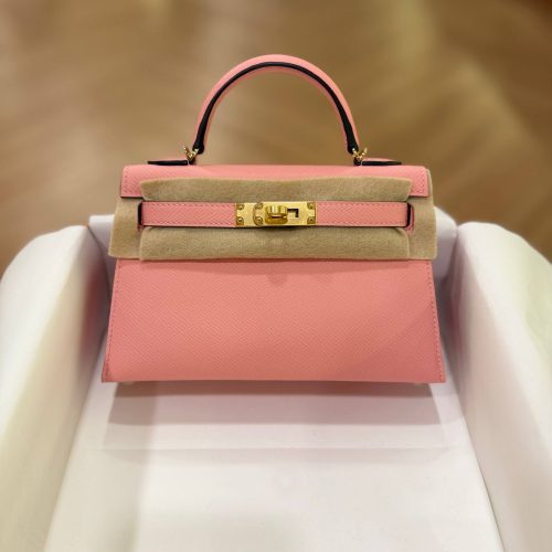 Hermes Mini Kelly 20 Rose Confetti Epsom Leather GHW