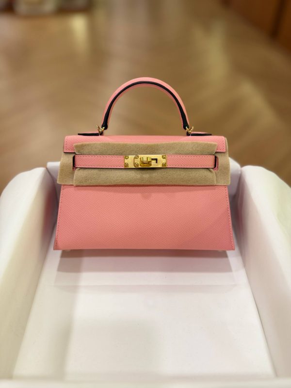 Hermes Mini Kelly 20 Rose Confetti Epsom Leather GHW