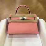 Hermes Mini Kelly 20 Rose Confetti