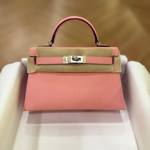 Hermes Mini Kelly 20 Rose Confetti