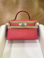 Hermes Mini Kelly 20 Rose Lipstick Epsom Leather SHW