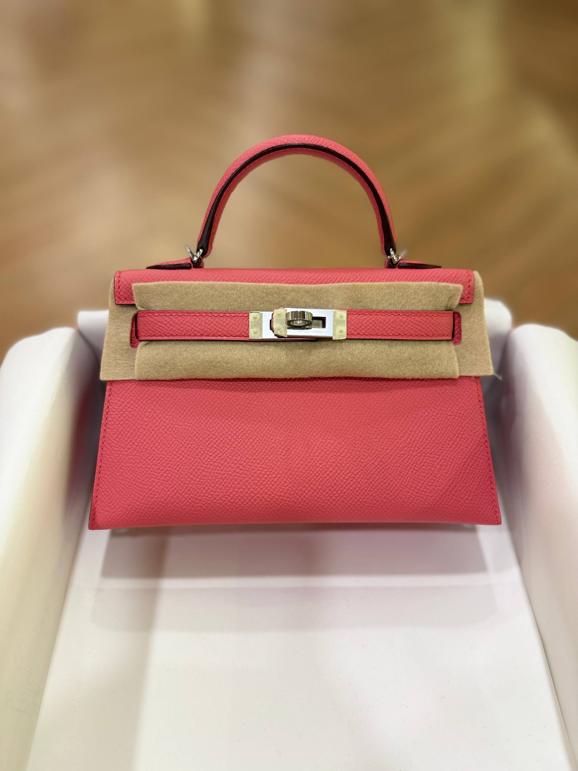 Hermes Mini Kelly 20 Rose Lipstick Epsom Leather SHW Hermes Mini Kelly 20 Rose Lipstick Epsom Leather SHW - Image 1