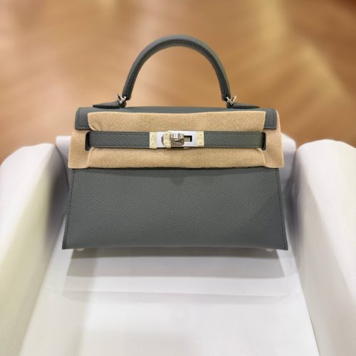 Hermes Mini Kelly 20 Vert Amande Epsom Leather SHW