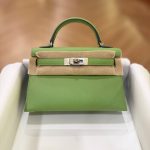 Hermes Mini Kelly 20 Vert Criquet