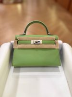 Hermes Mini Kelly 20 Vert Criquet