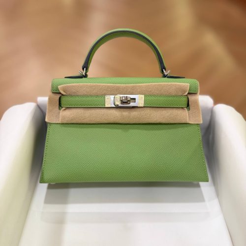 Hermes Mini Kelly 20 Vert Criquet
