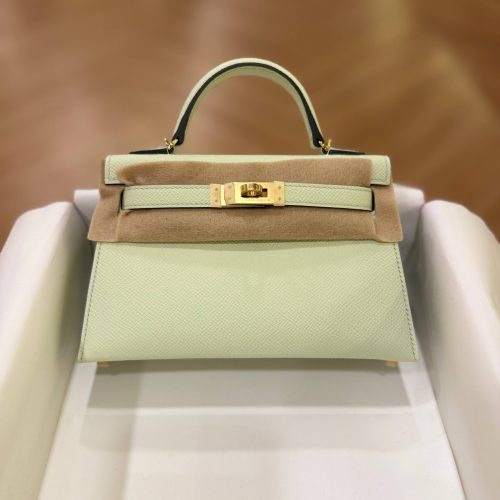 Hermes Mini Kelly 20 Vert Fizz Epsom Leather GHW
