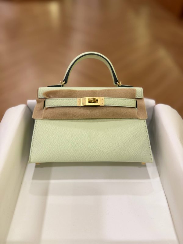 Hermes Mini Kelly 20 Vert Fizz Epsom Leather GHW