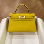 Hermes Mini Kelly 20 Vibrant Lime Yellow Epsom Leather GHW