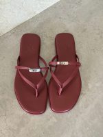 Hermes Miss Sandal Burgundy Calfskin Leather With Mini Kelly Buckle