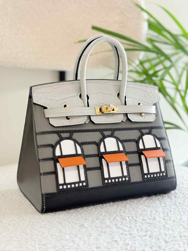 Hermes Faubourg Rainy Days Birkin Sellier 20 Gris Misty Madame Calfskin Gris Ciment Matte Alligator Bag