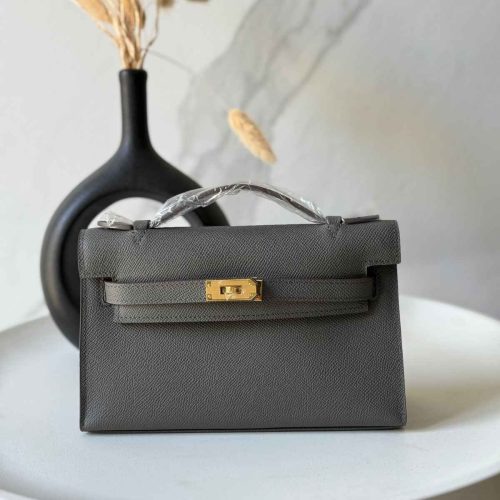 Hermes Kelly Pochette Gris Meyer