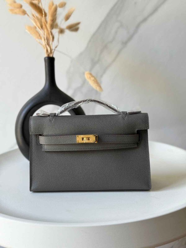 Hermes Kelly Pochette Gris Meyer