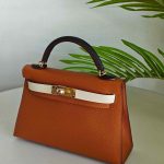 Hermes Mini Kelly Sellier 20 Gold & Nata Epsom Leather Bag