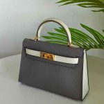 Hermes Mini Kelly Sellier 20 Gris Meyer & Craie Epsom Leather Bag