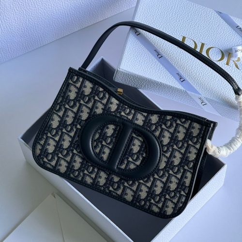 Dior Mini Oblique Canvas CD Signature Hobo Shoulder Bag