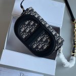 Christian Dior Blue CD Signature Leather Crossbody Bag