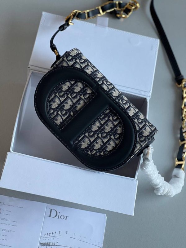 Christian Dior Blue CD Signature Leather Crossbody Bag