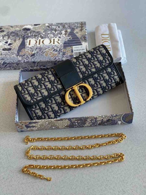 Dior 30 Montaigne East-West Blue Oblique Bag