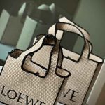 Loewe Font Raffia Tote Bag Natural Black