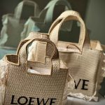 Loewe Font Raffia Tote Bag Natural