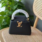 Louis Vuitton Black Taurillon Leather Capucines Mini Bag