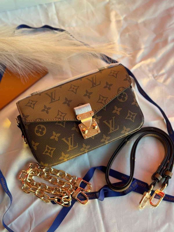 Louis Vuitton Brown Monogram Reverse Canvas Pochette Metis Bag
