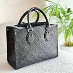 Louis Vuitton Onthego PM Black Bold Monogram Empreinte Leather Tote Bag