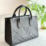 Louis Vuitton On The Go PM Black Giant Monogram Empreinte Leather Tote Bag