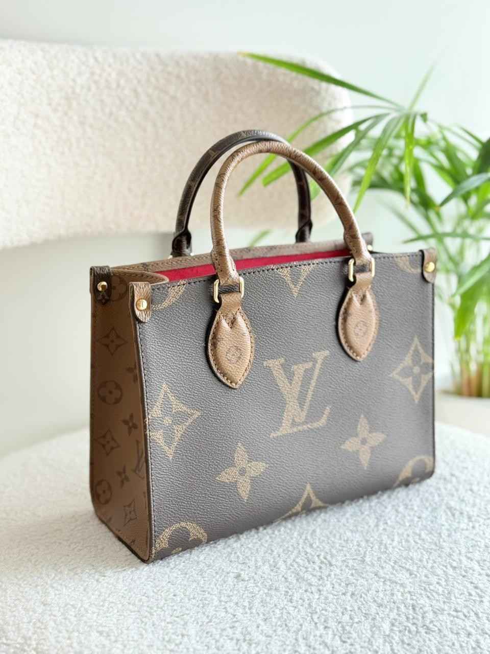 LouisVuittonOnthegoPMBrownGiantMmonogramReverseCanvasToteBag Louis Vuitton Onthego PM Brown Giant Mmonogram Reverse Canvas Tote Bag - Image 1