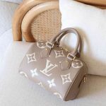 Louis Vuitton Speedy 20 Bandouliere Beige Empreinte Monogram Giant Handbag