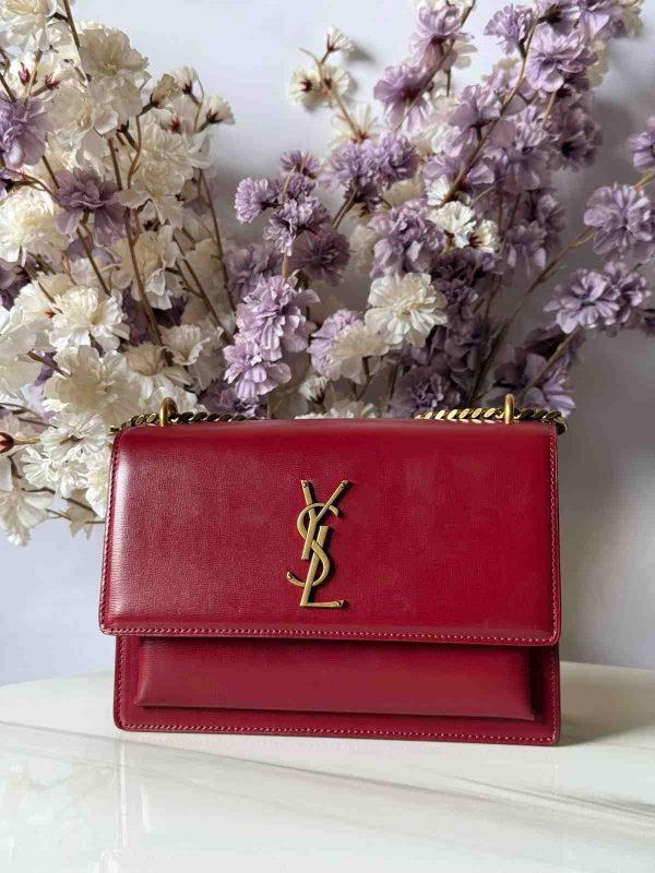 YSL Sunset Bag Small Red Patent