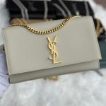 Saint Laurent Crema Soft Grained Calfskin Leather Medium Kate Tassel Chain Bag