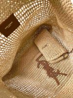 Saint Laurent Icare Shopping Tote In Raffia Naturel And Brown Gold​ - Image 4