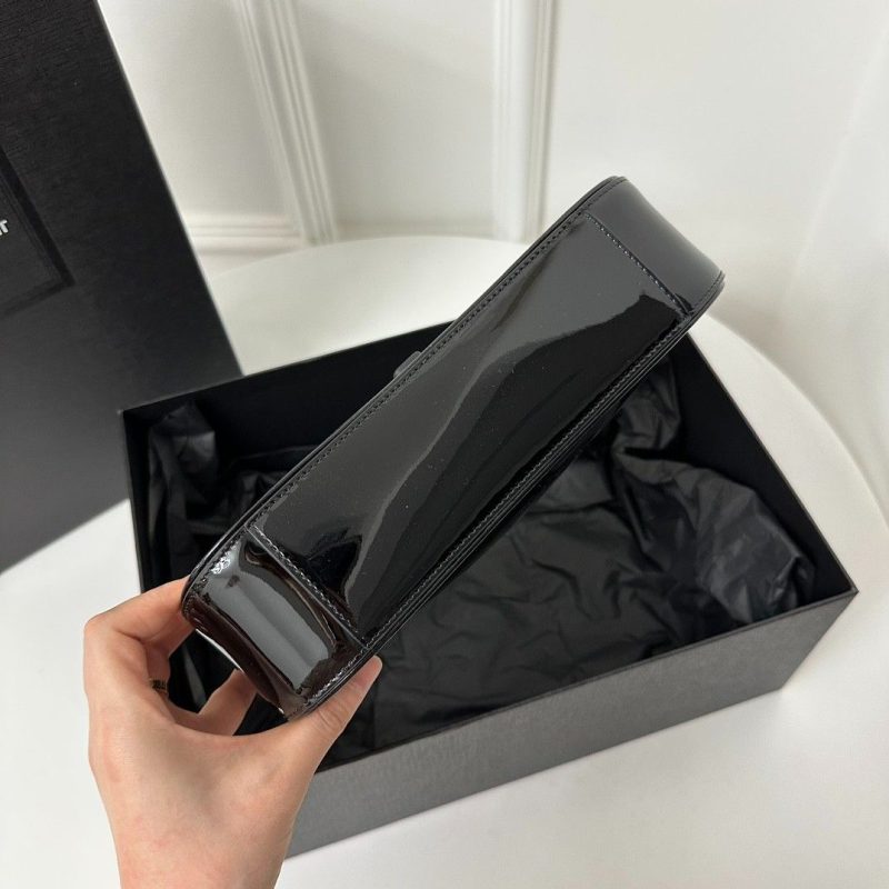 Saint Laurent Le 5 A 7 Black Shoulder Bag In Shiny Patent Leather (2)
