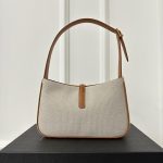 Saint Laurent Le 5 A 7 Greggio-Brick Shoulder Bag In Canvas & Leather (1)