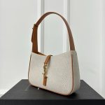 Saint Laurent Le 5 A 7 Greggio-Brick Shoulder Bag In Canvas & Leather (1)