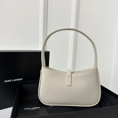 Saint Laurent Le 5 A 7 Off White Shoulder Bag In Smooth Leather (2)