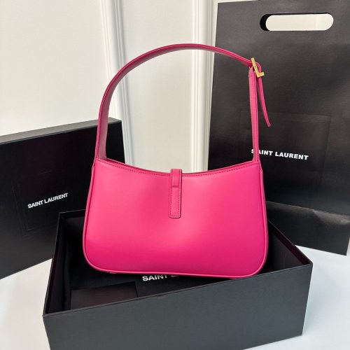 Saint Laurent Le 5 A 7 Pink Shoulder Bag In Smooth Leather (1)
