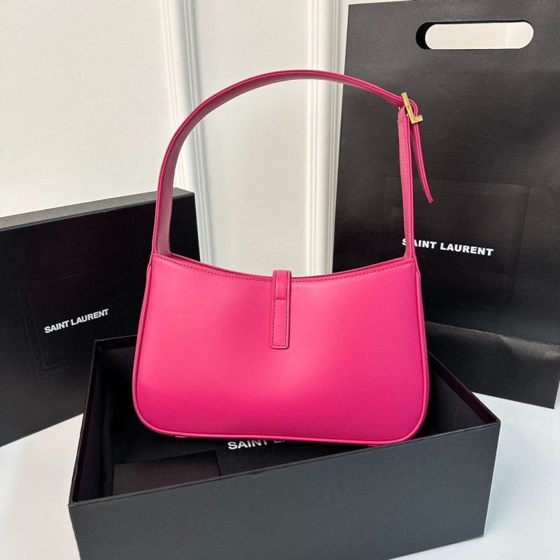 Saint Laurent Le 5 A 7 Pink Shoulder Bag In Smooth Leather (1)