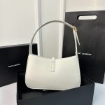 Saint Laurent Le 5 A 7 White Shoulder Bag In Smooth Leather (1)