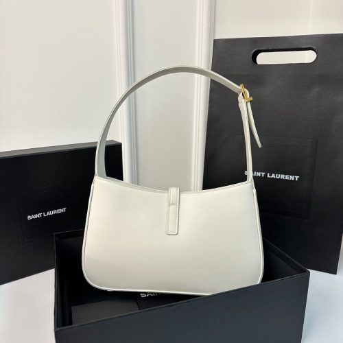 Saint Laurent Le 5 A 7 White Shoulder Bag In Smooth Leather (1)